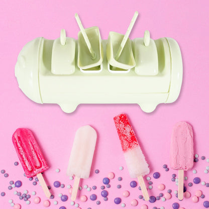 Cartoon Ice Candy Mold – 4-Cup Multicolor Set (1 Pc)