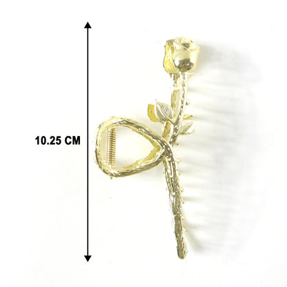 Elegant Gold Rose Design Hair Claw Clip (1 Pc)